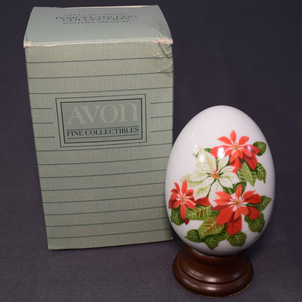 NEW Avon Winter’s Treasures Gifts Nature Porcelain Egg Collection Vintage 1987